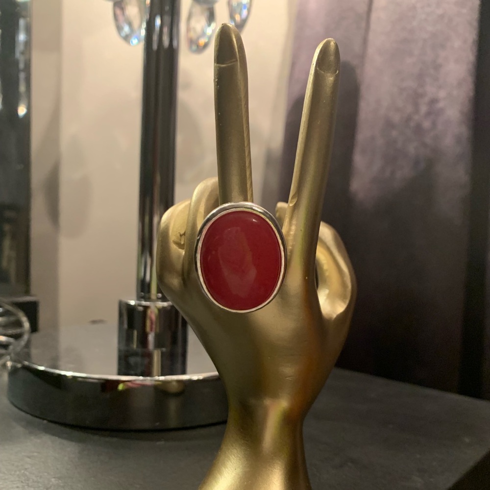 WHBM Apricot Stone Elastic Band Ring